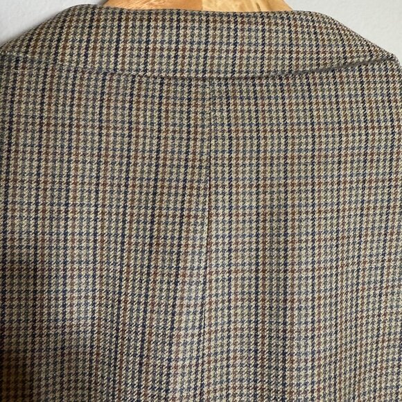 Lauren Ralph Lauren Silk Wool Plaid Sport Coat Dinner Jacket Blazer Mens 48R Tan - Picture 12 of 14